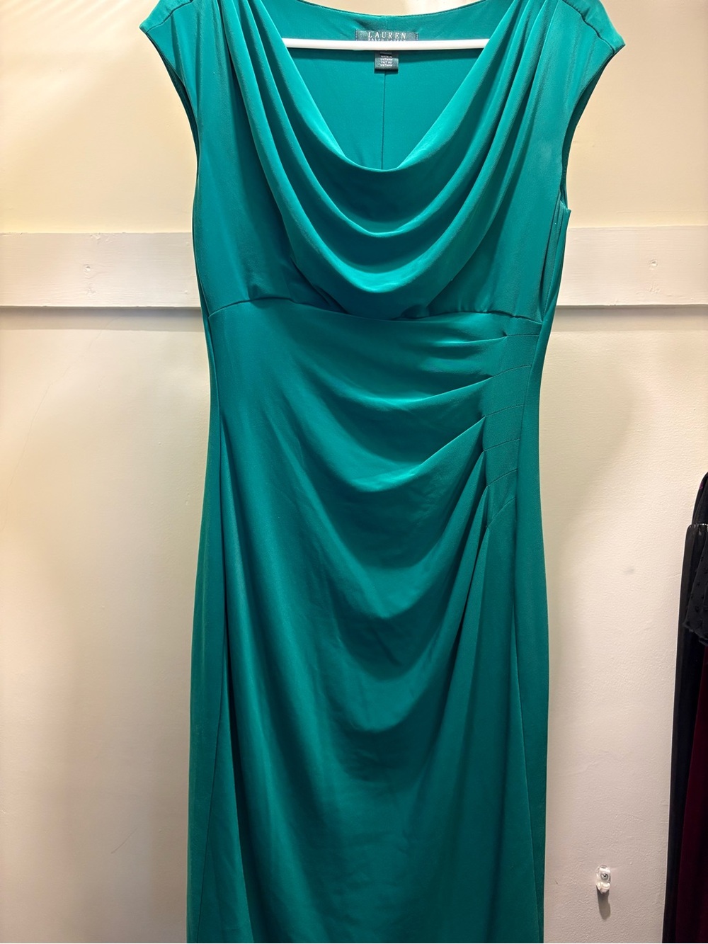 Ralph Lauren Teal Cowl Neck Midi Dress